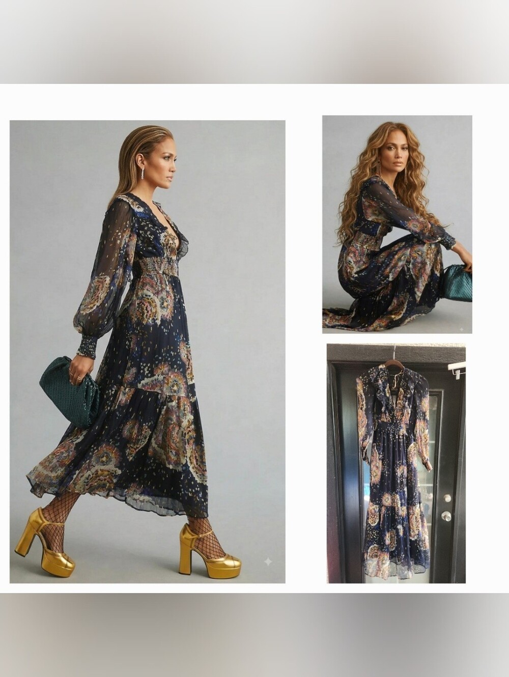 Anthropologie Smocked V-neck Dres